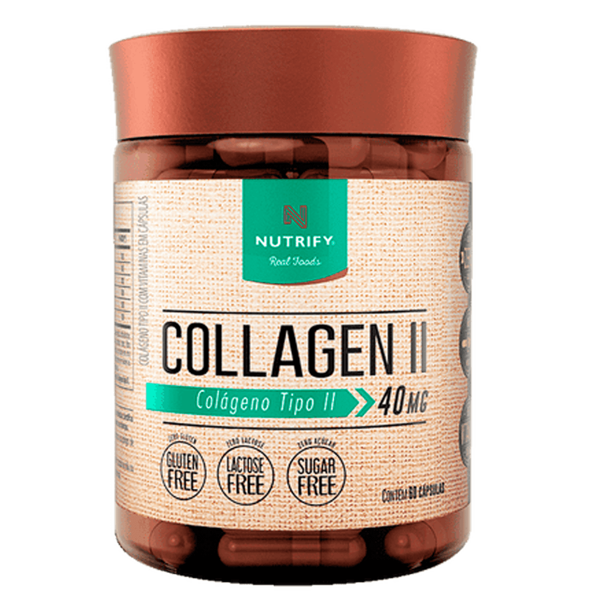 Colágeno Tipo 2 Puro Não Hidrolisado 40mg 60caps - Nutrify