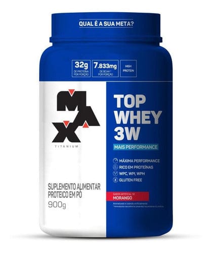 Top Whey 3W Performance 900G - Max Titanium - Morango